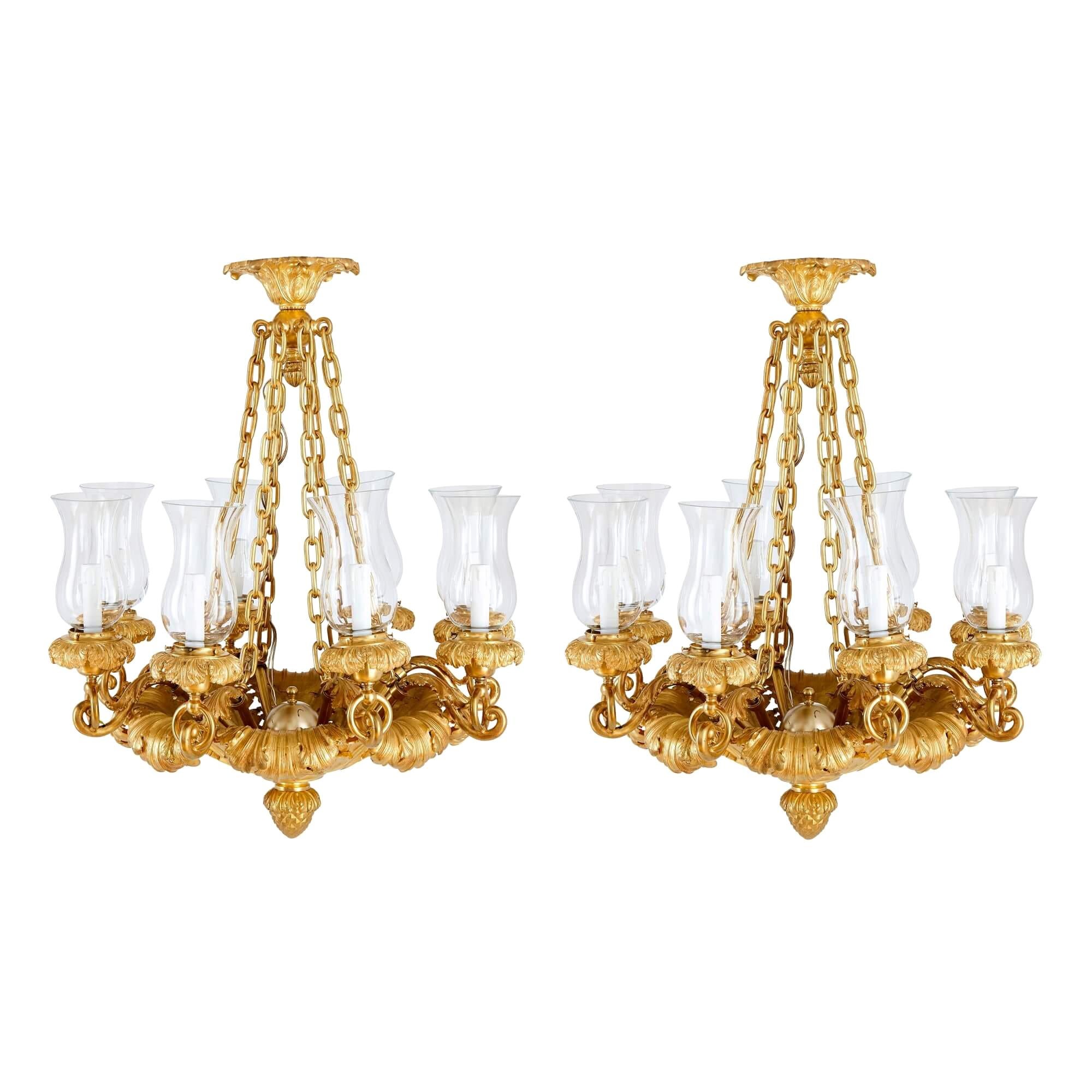 Pair of French Brasserie Chandeliers at 1stDibs