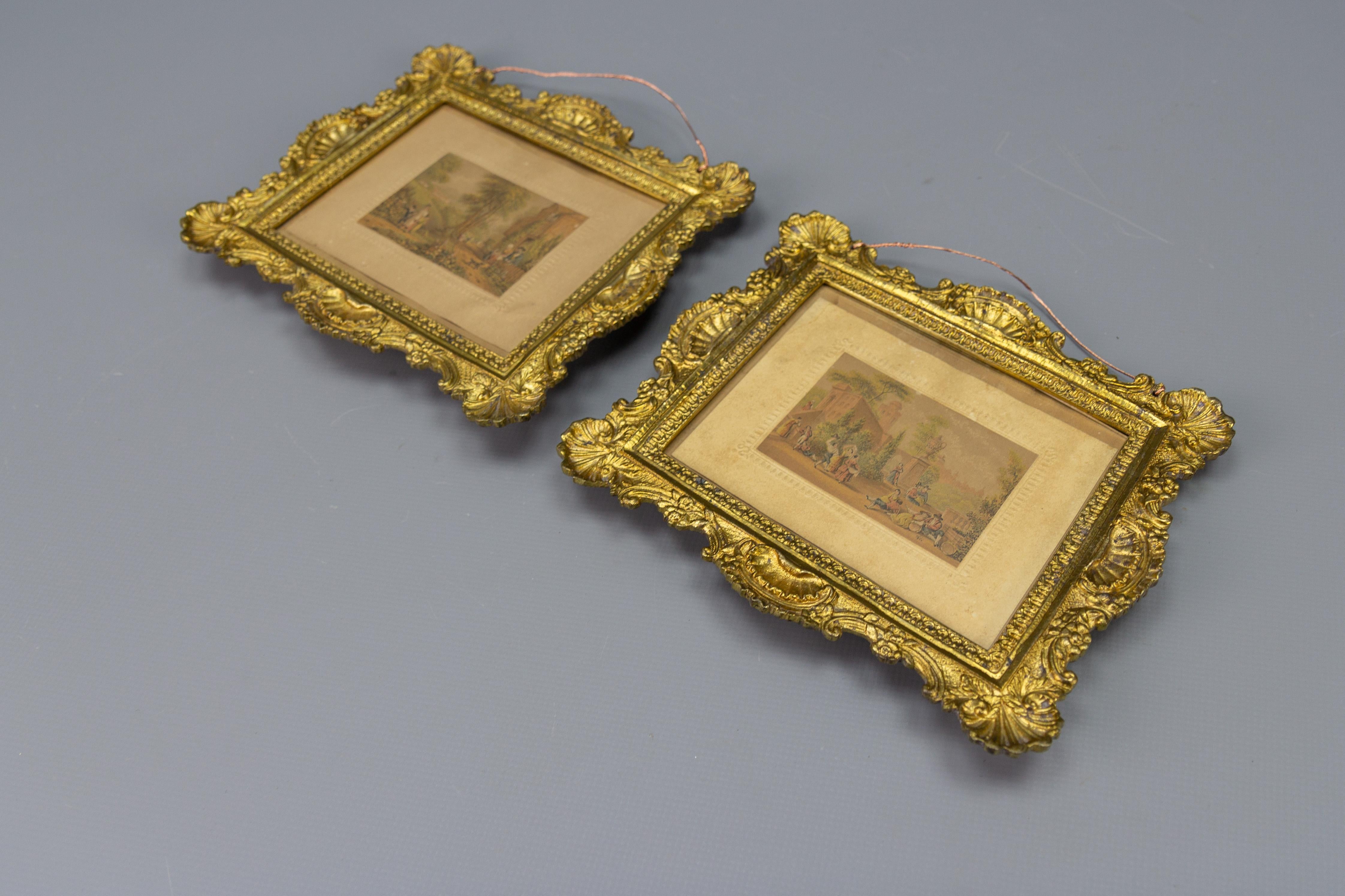 Paire de cadres français anciens de style rococo en bronze doré, vers 1890 en vente 5