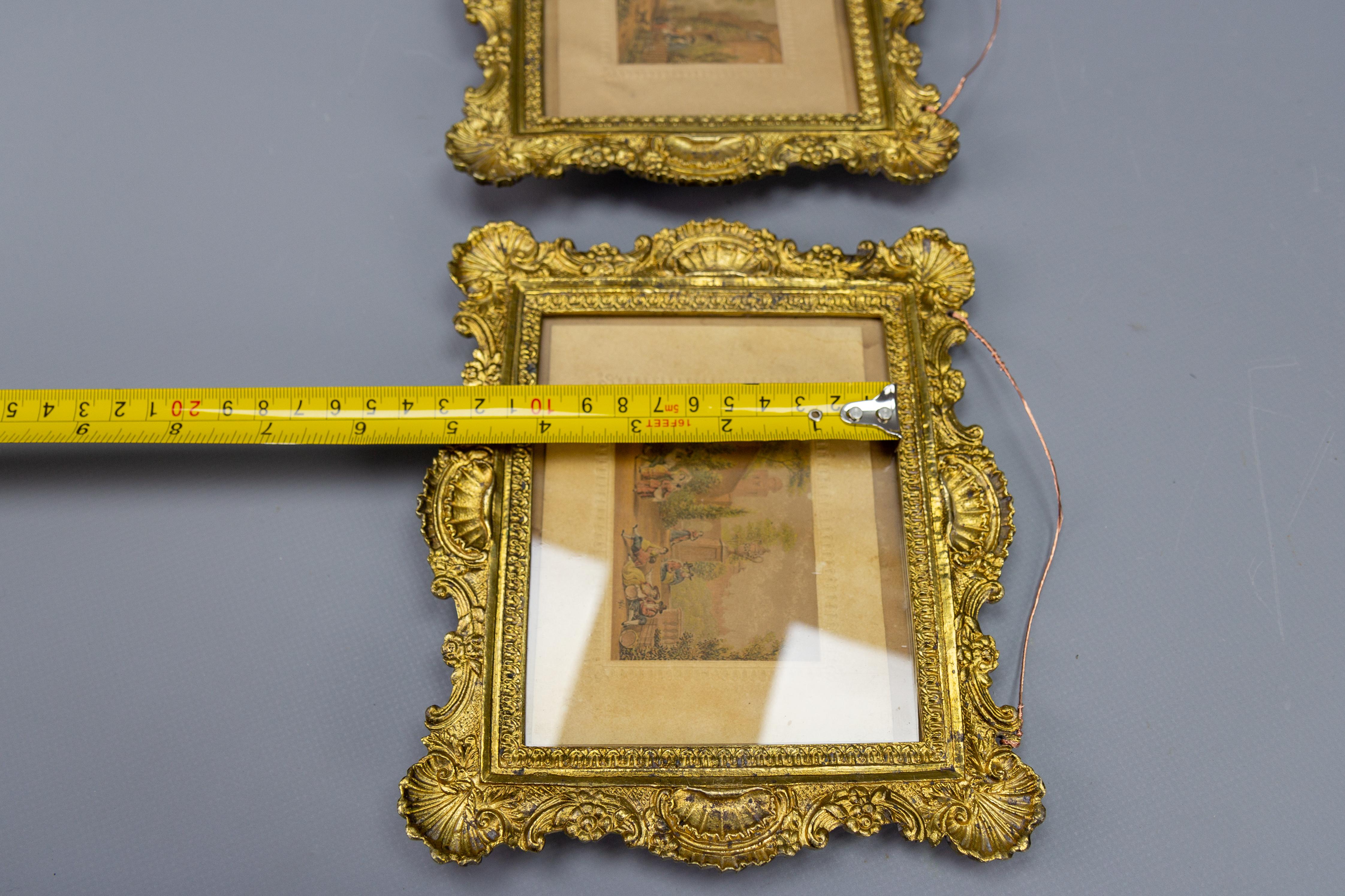 Pair of Antique French Gilt Bronze Rococo Style Picture Frames, ca. 1890 For Sale 12