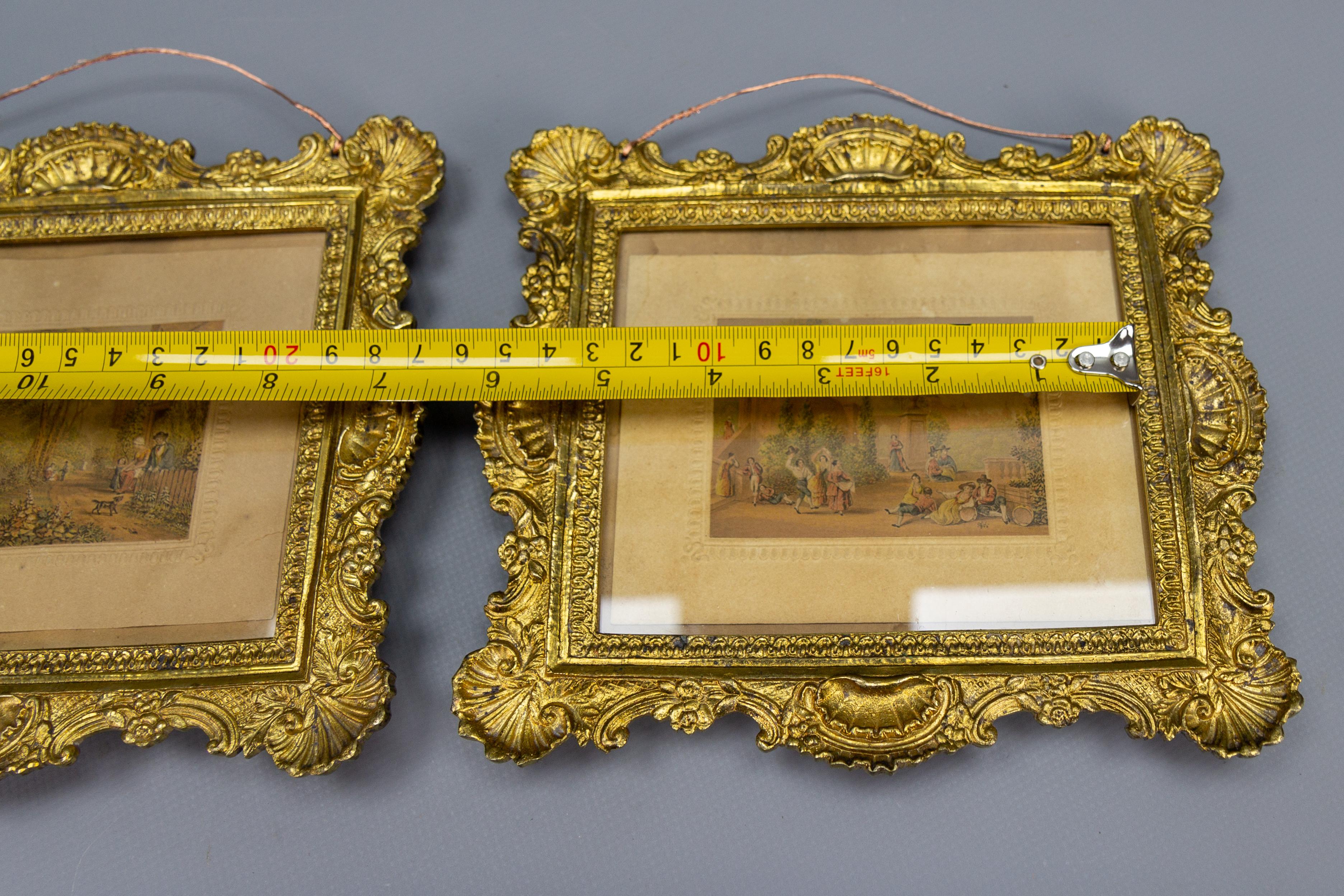 Pair of Antique French Gilt Bronze Rococo Style Picture Frames, ca. 1890 For Sale 13