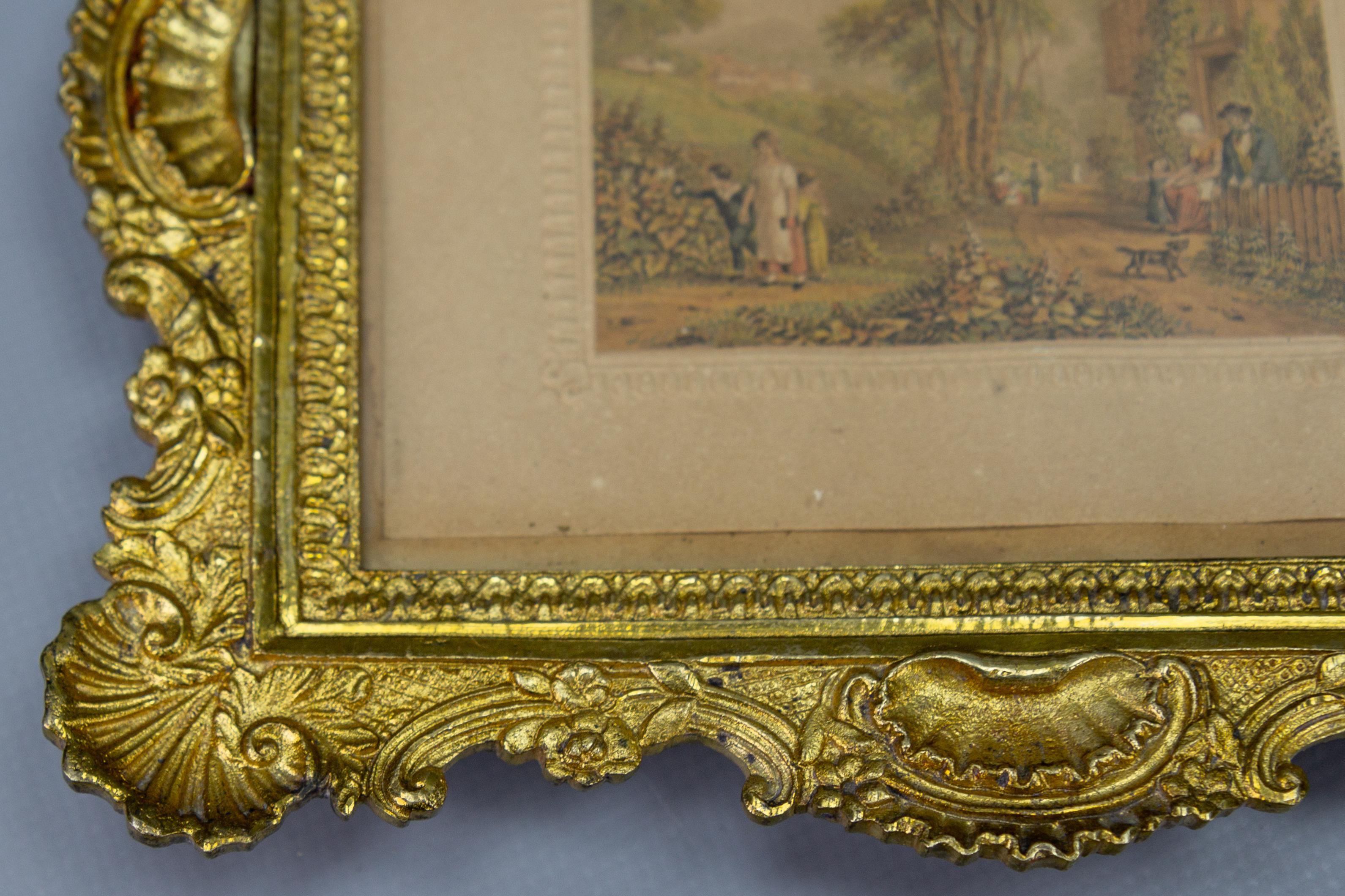 Pair of Antique French Gilt Bronze Rococo Style Picture Frames, ca. 1890 In Good Condition For Sale In Barntrup, DE