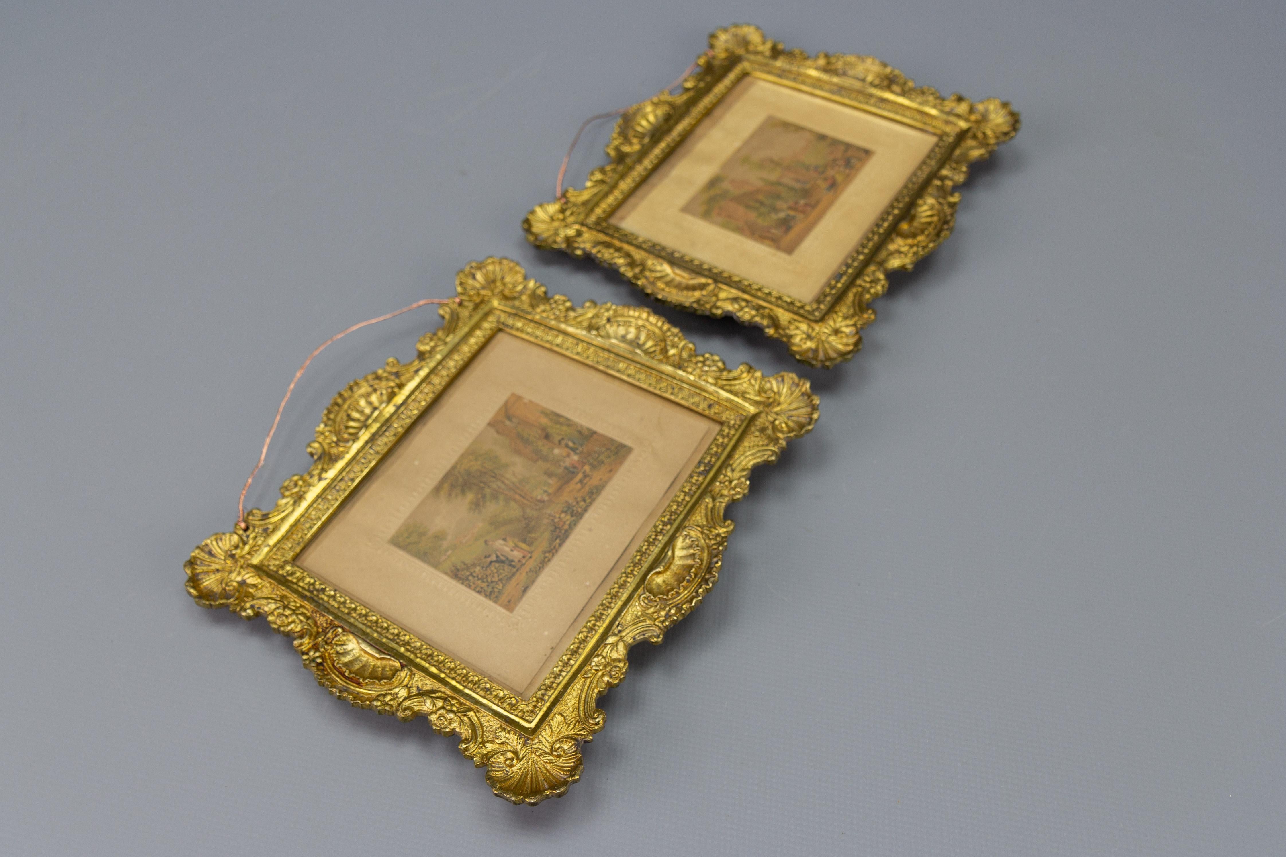 Paar antike französische Bilderrahmen aus vergoldeter Bronze im Rokoko-Stil, um 1890 im Angebot 2