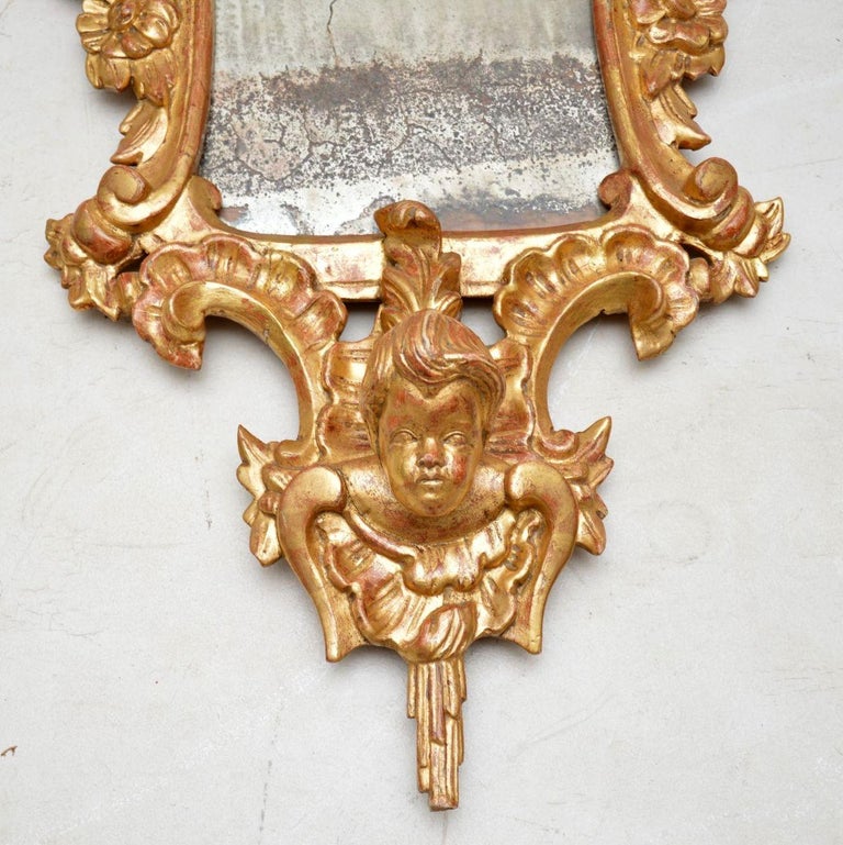Chippendale Pair of Antique French Gilt Wood Mirrors For Sale