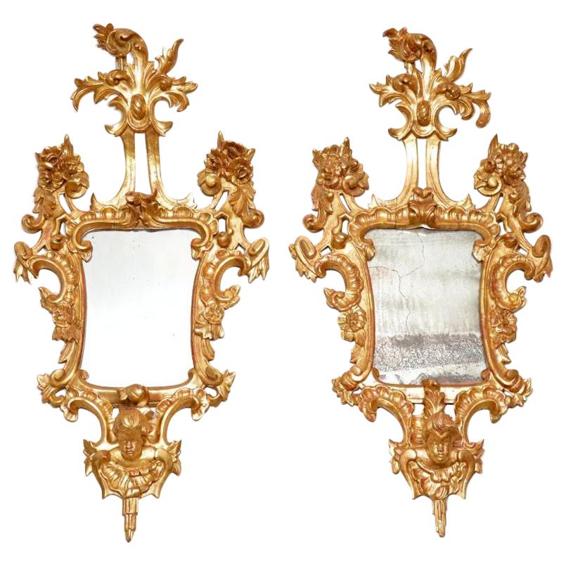 Pair of Antique French Giltwood Mirrors