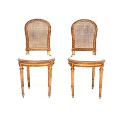 Pair of Antique French Gilt Wood Side Chairs