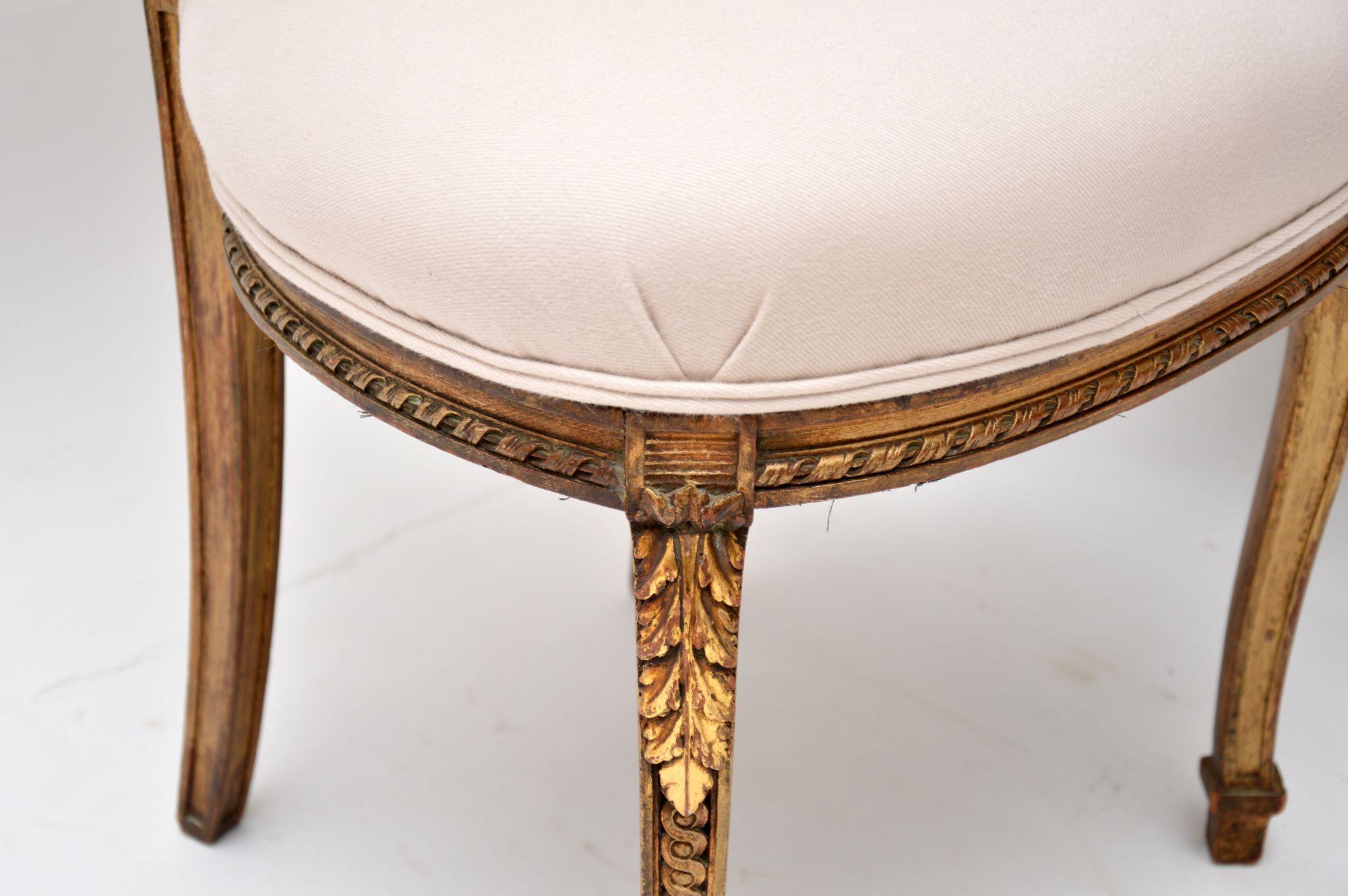 Pair of Antique French Gilt Wood Side Chairs 5