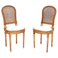 Pair of Antique French Gilt Wood Side Chairs