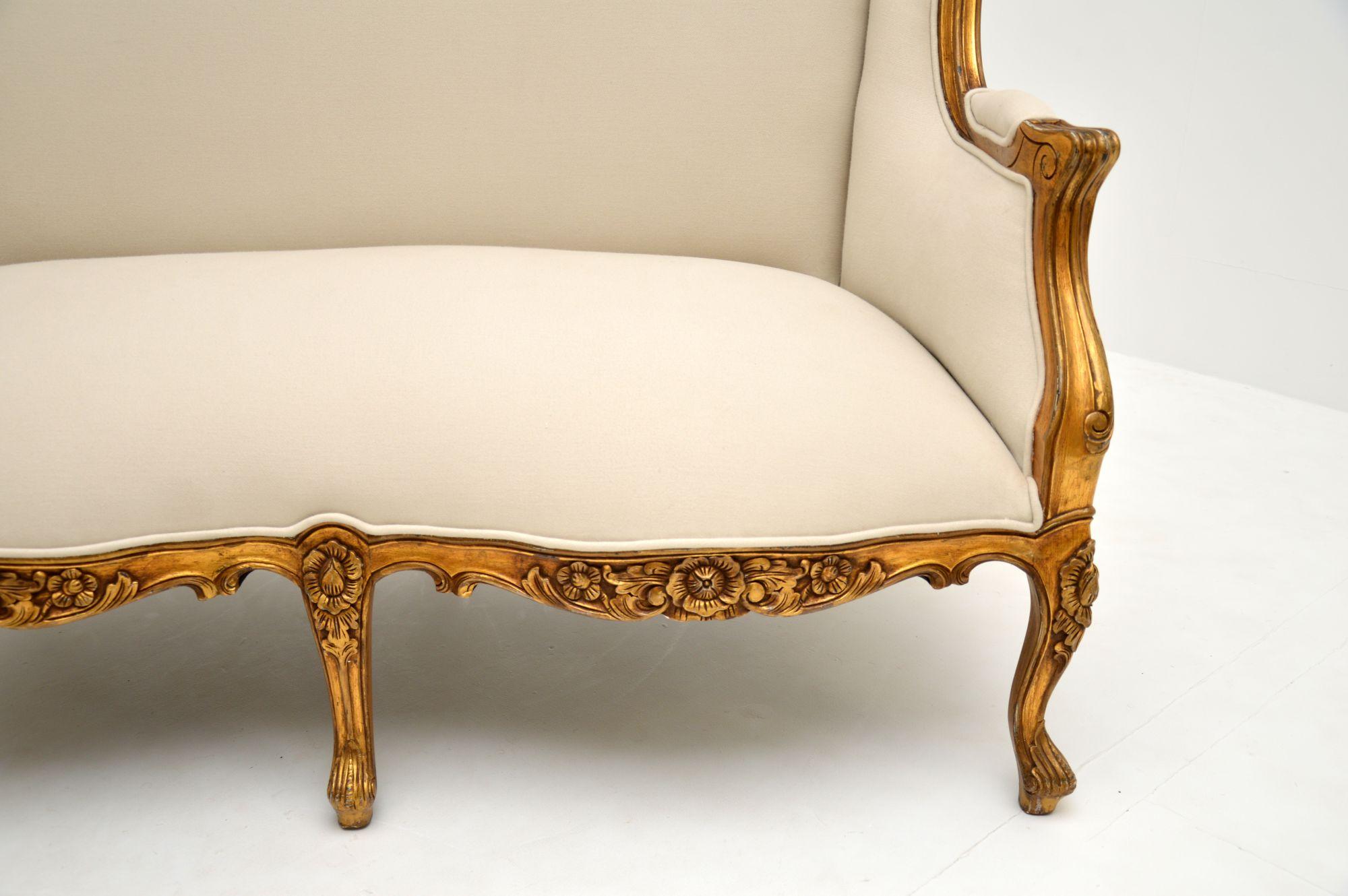 Pair of Antique French Gilt Wood Sofas 3