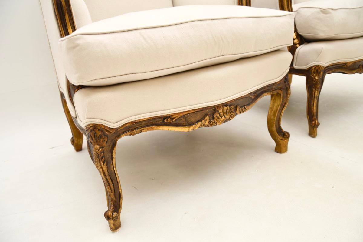 Pair of Antique French Giltwood Armchairs 5
