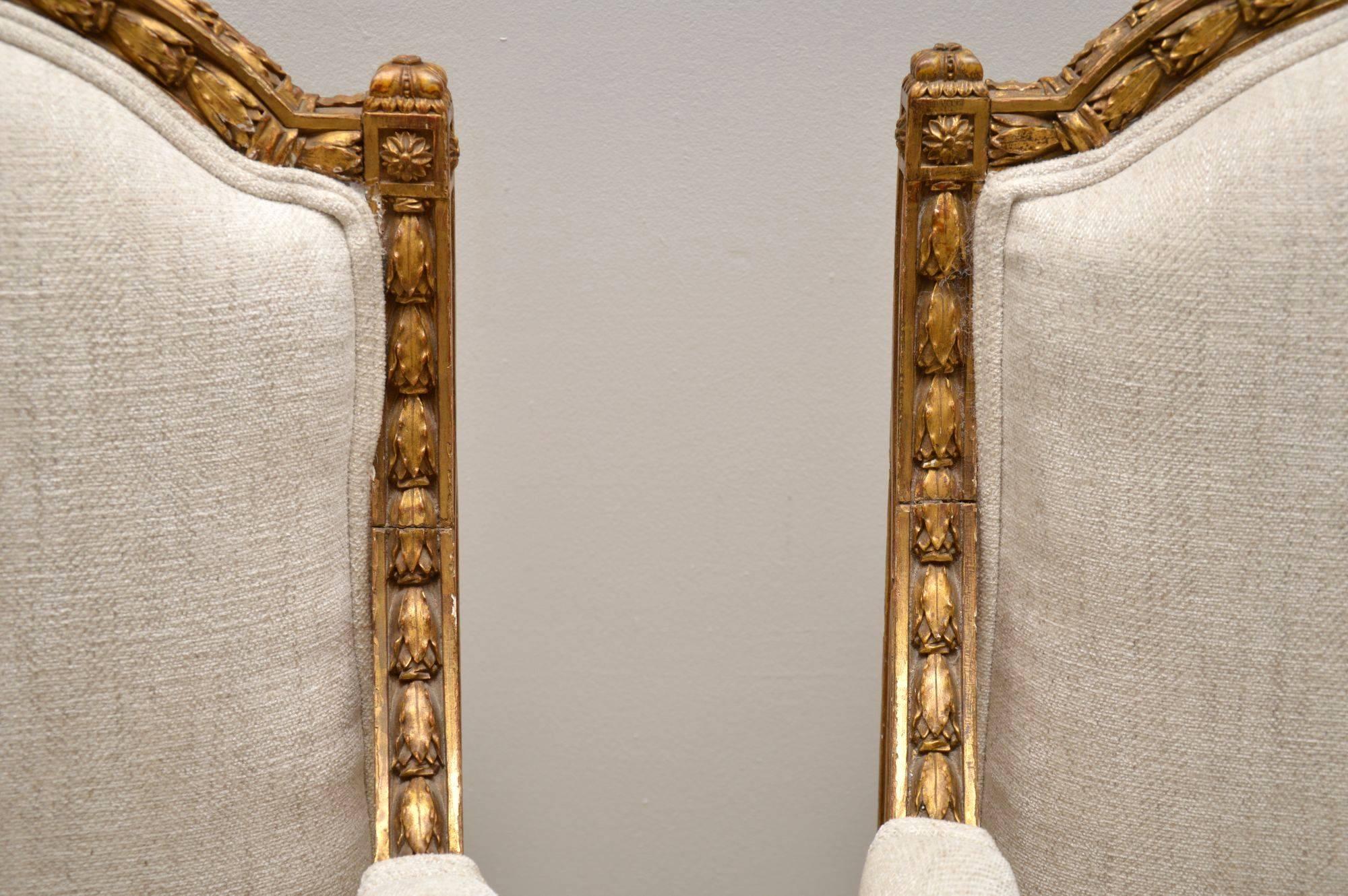 Pair of Antique French Giltwood Armchairs 7