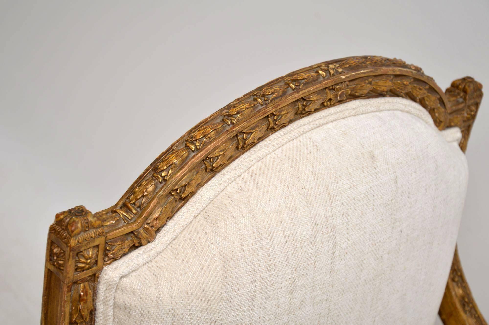 Pair of Antique French Giltwood Armchairs 13