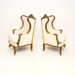 Pair of Antique French Giltwood Armchairs