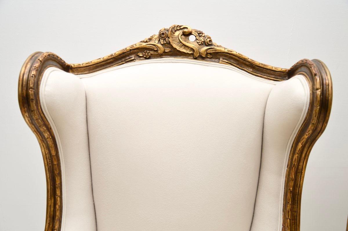 Mid-20th Century Pair of Antique French Giltwood Armchairs