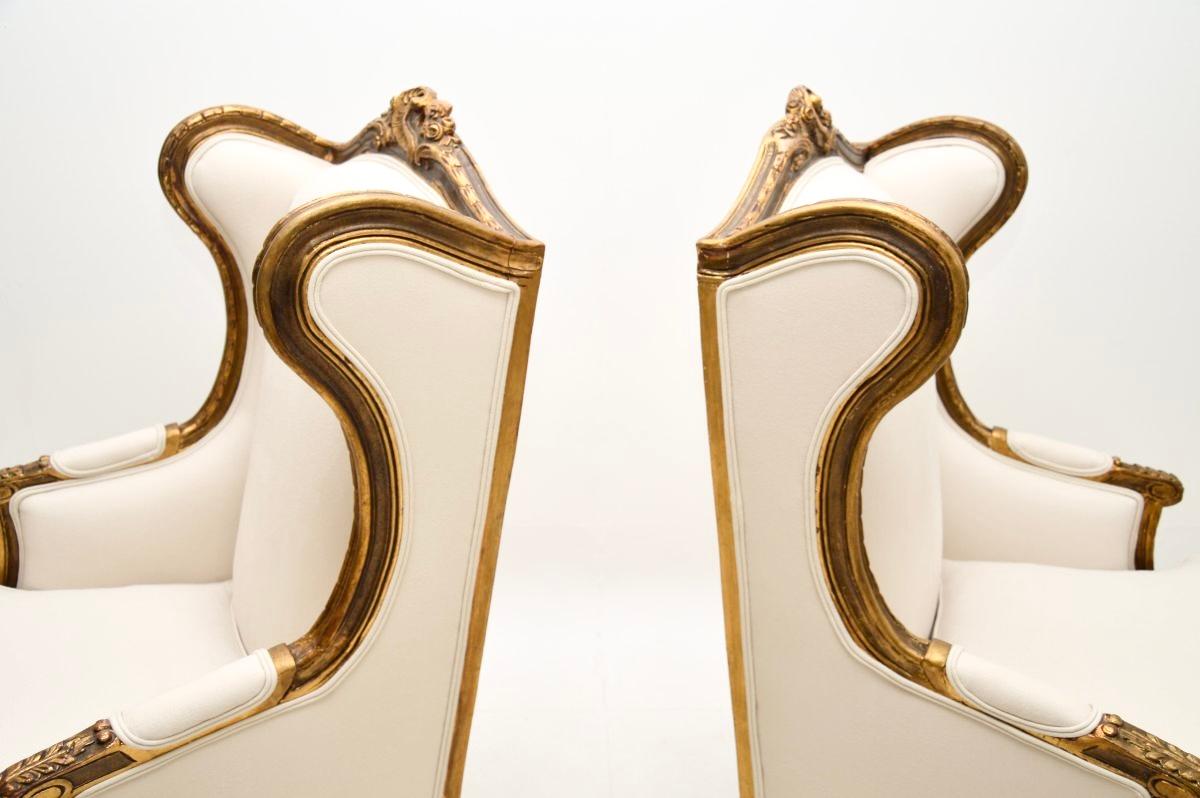 Pair of Antique French Giltwood Armchairs 1
