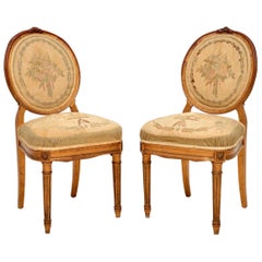 Pair of Antique French Giltwood Salon Side Chairs