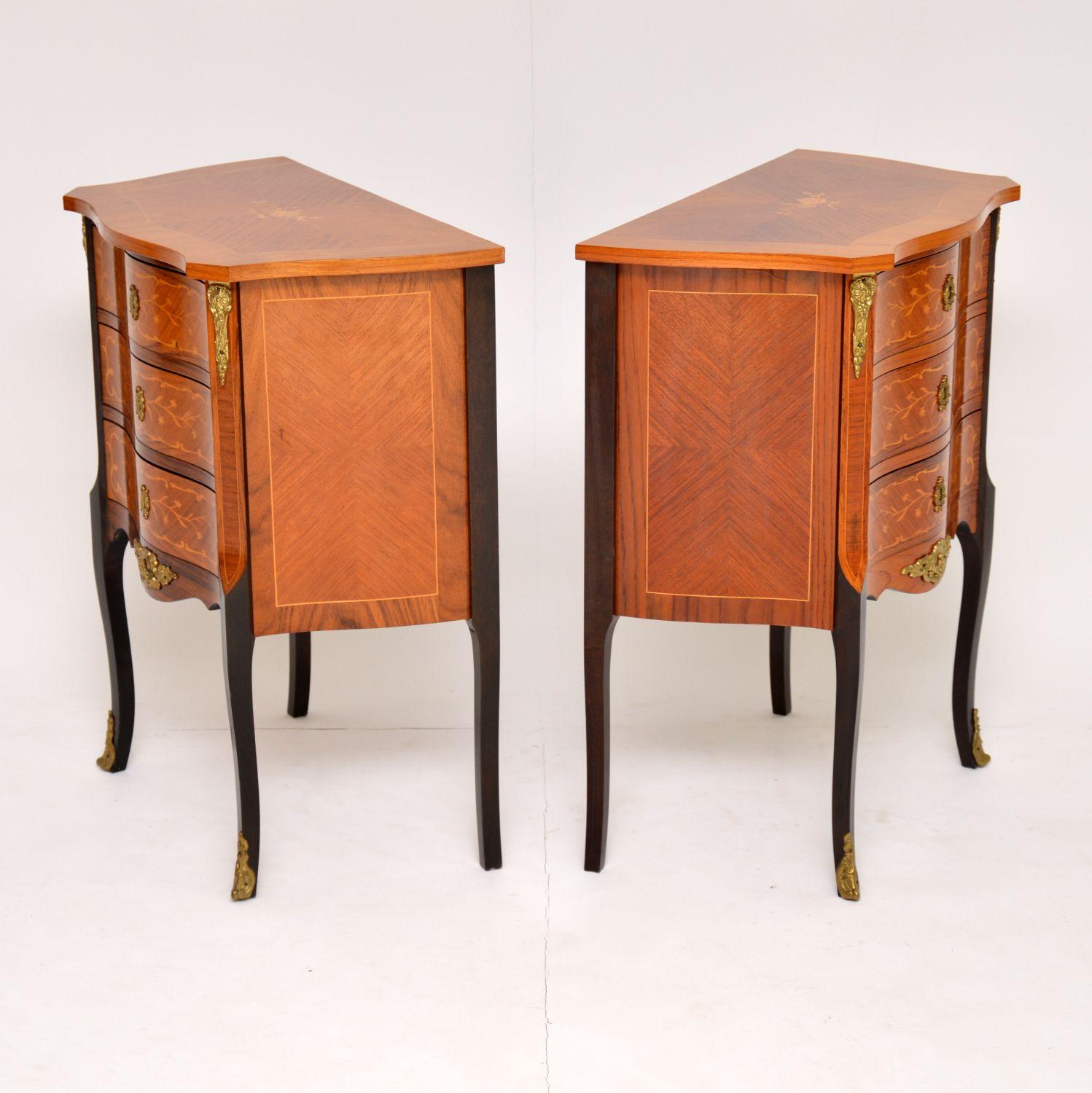 Pair of Antique French Inlaid Kingwood Chests In Good Condition In London, GB