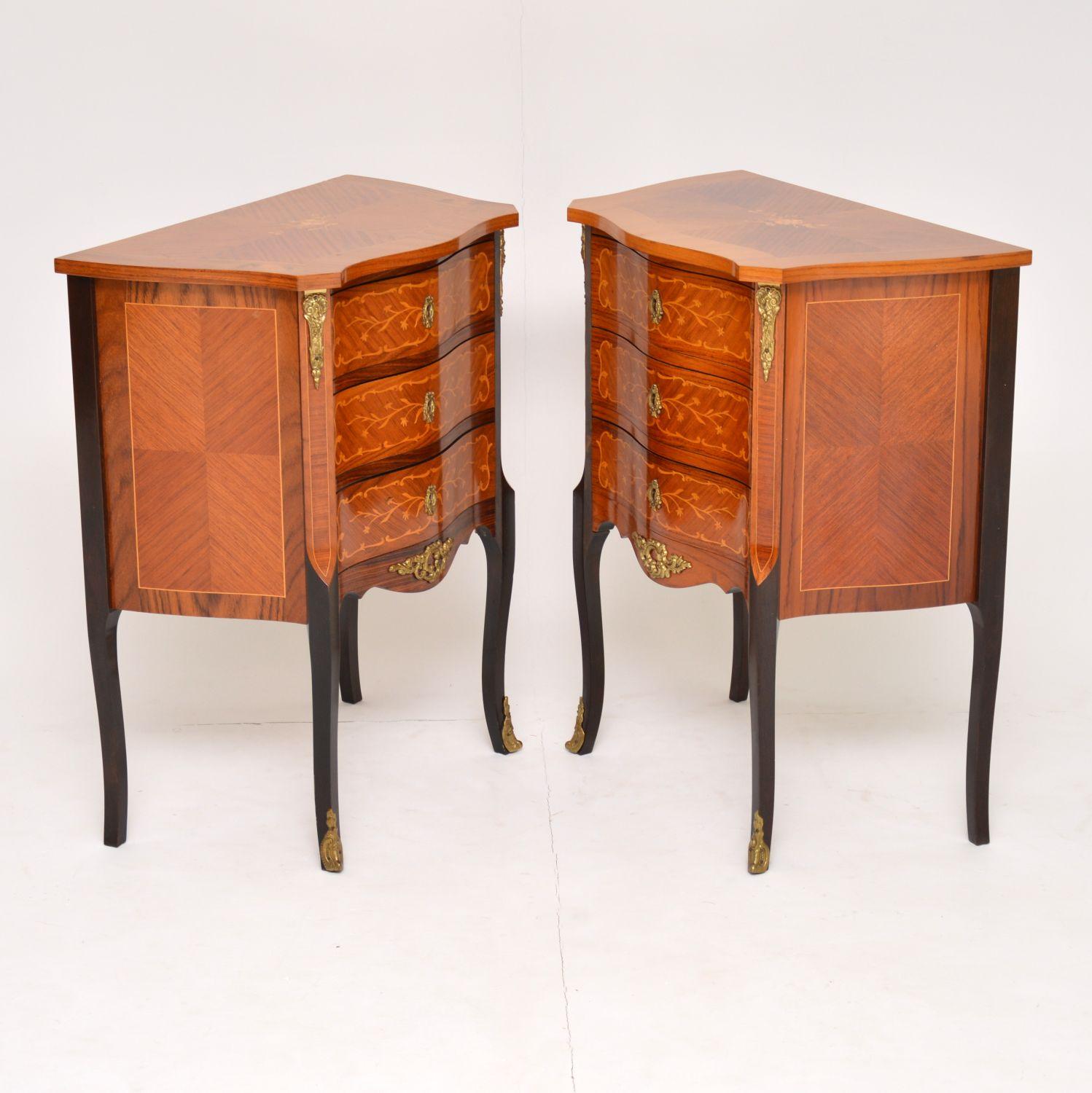 Mid-20th Century Pair of Antique French Inlaid Kingwood Chests