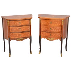 Pair of Antique French Inlaid Kingwood Chests