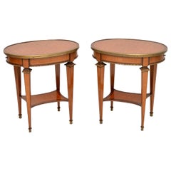 Pair of Antique French Inlaid Side Tables