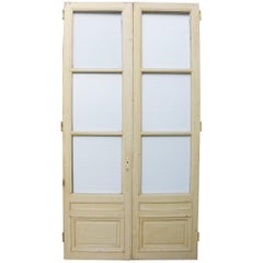 Pair of Used French Interior Glazed Double Doors