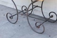Pair of Antique French Iron and Wood Patisserie Tables