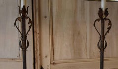 Pair of Antique French Iron Floor Lamps