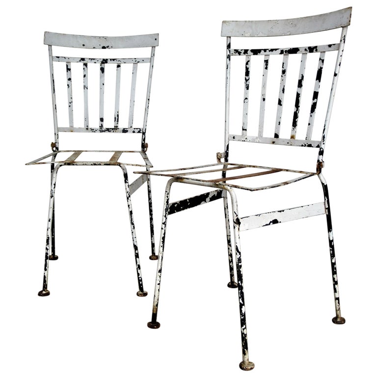 French Iron Garden Bistro Chairs For Sale at 1stDibs