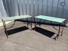 Pair of Antique French Iron Outdoor Console