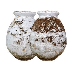 Pair of Antique French Limestone Composite Planters