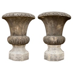 Pair of Antique French Limestone Planters