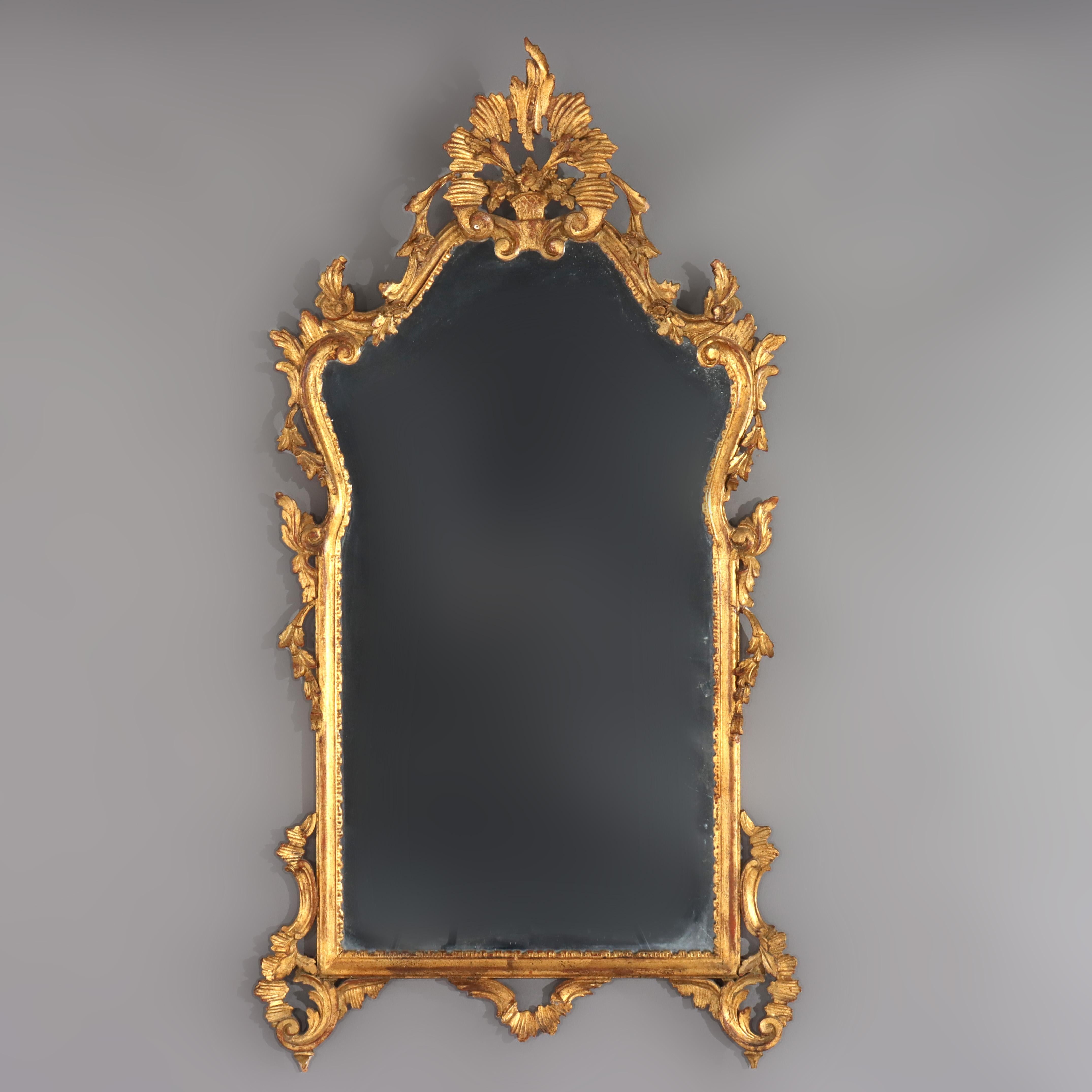 Pair of Antique French Louis XIV Gilt Wood Mirrors C1920 For Sale 7
