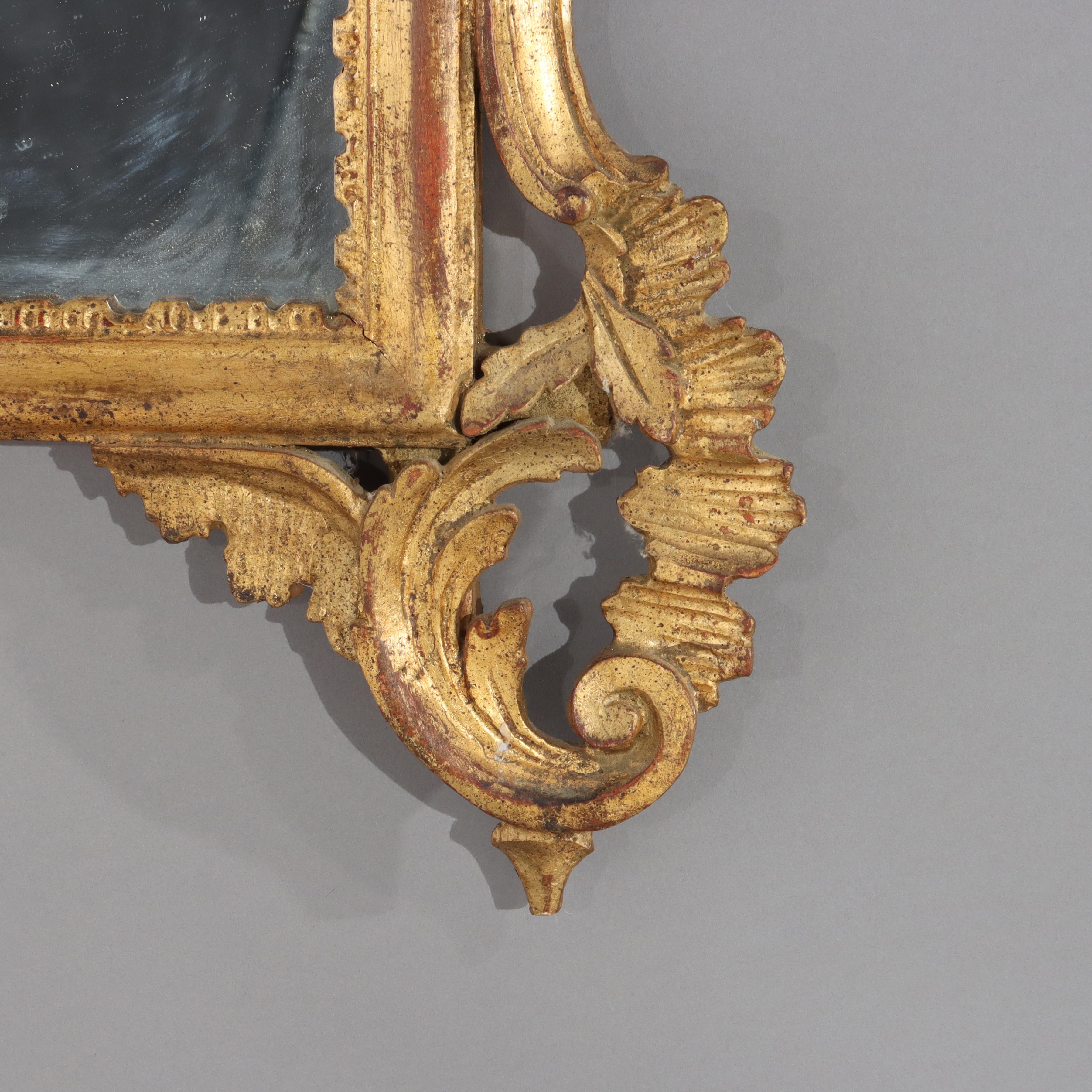Pair of Antique French Louis XIV Gilt Wood Mirrors C1920 For Sale 9