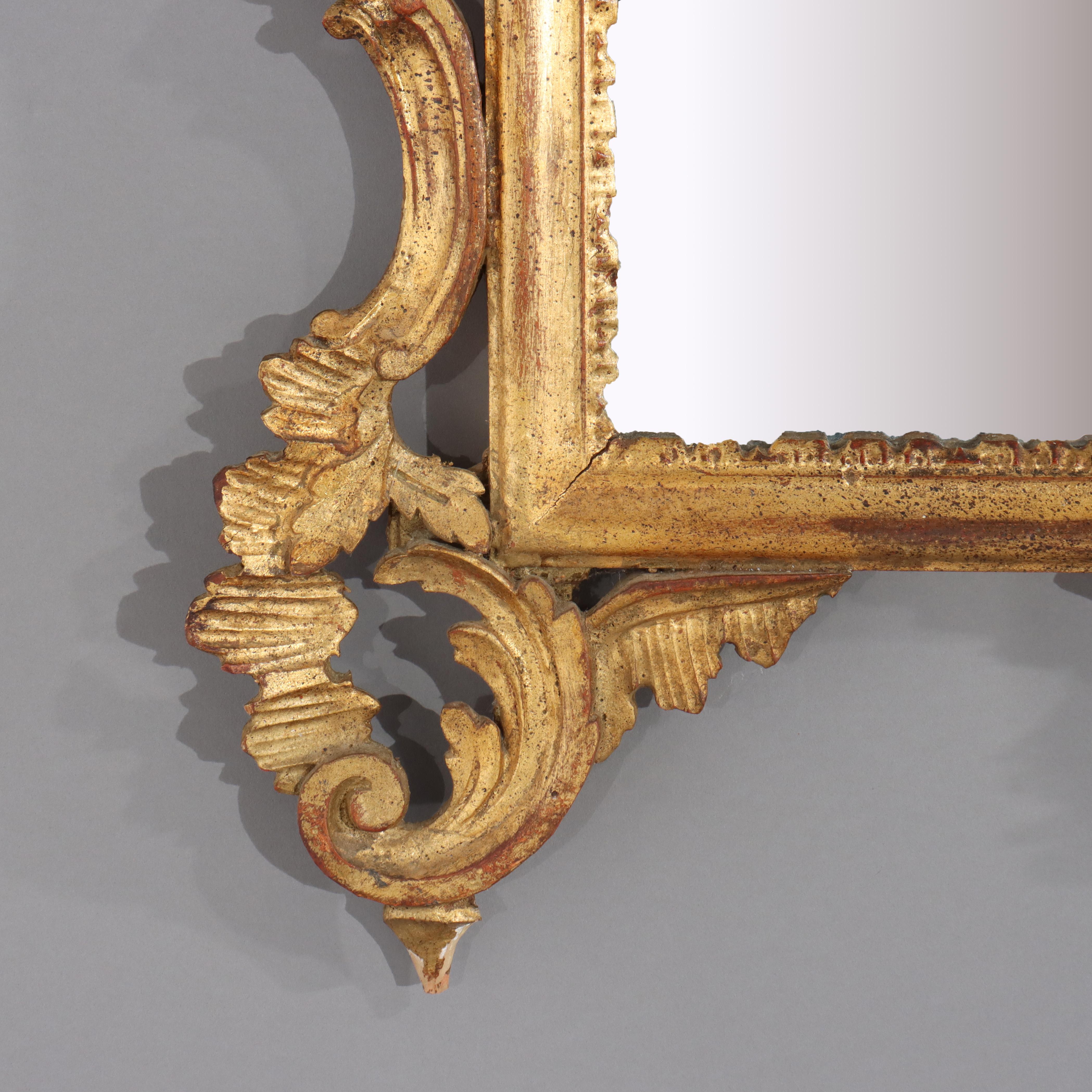 Pair of Antique French Louis XIV Gilt Wood Mirrors C1920 For Sale 10