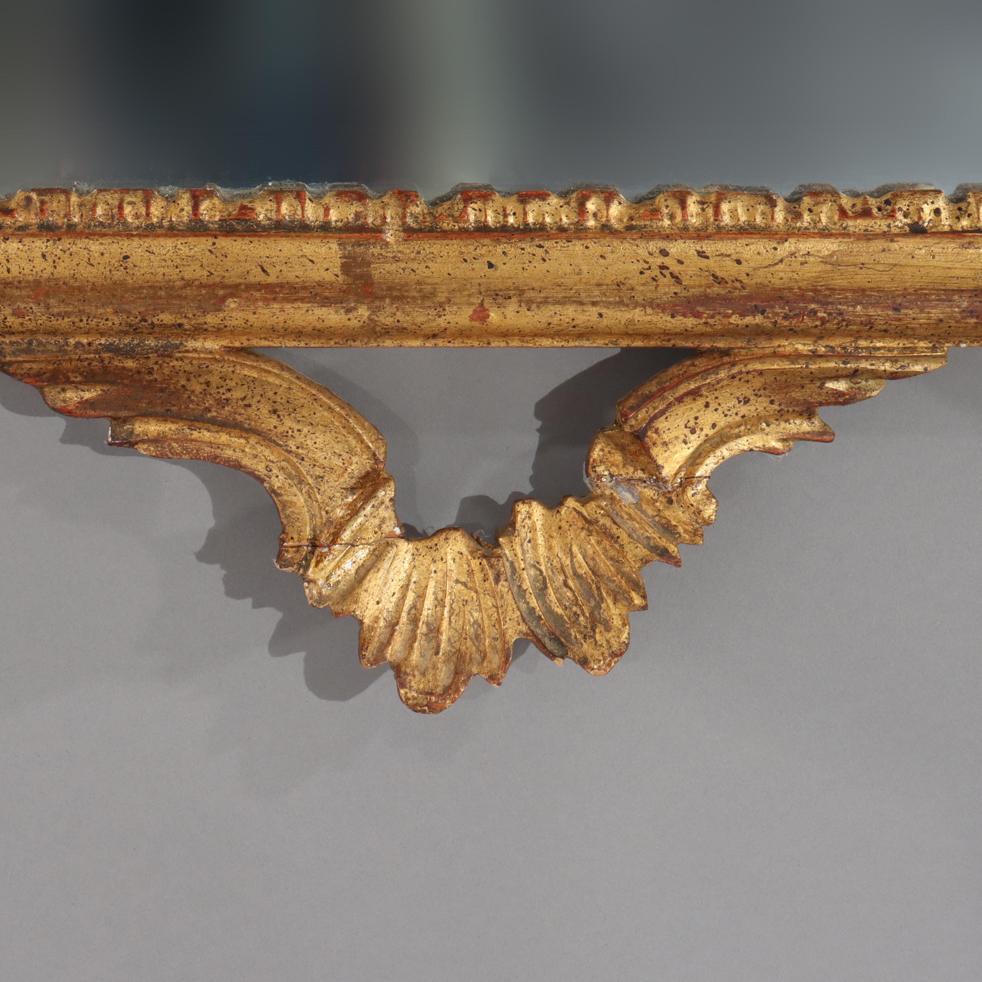 Pair of Antique French Louis XIV Gilt Wood Mirrors C1920 For Sale 11