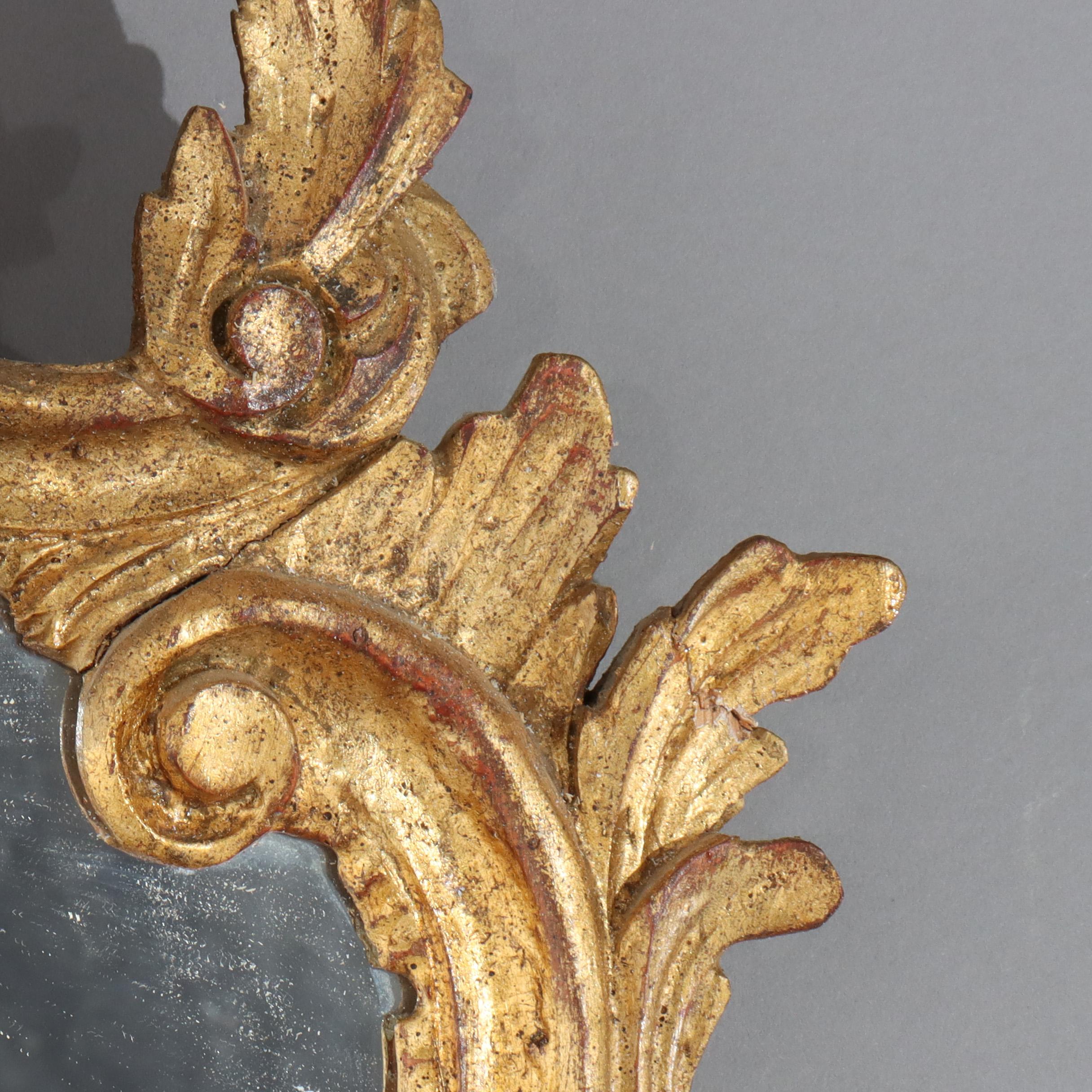 Pair of Antique French Louis XIV Gilt Wood Mirrors C1920 For Sale 12