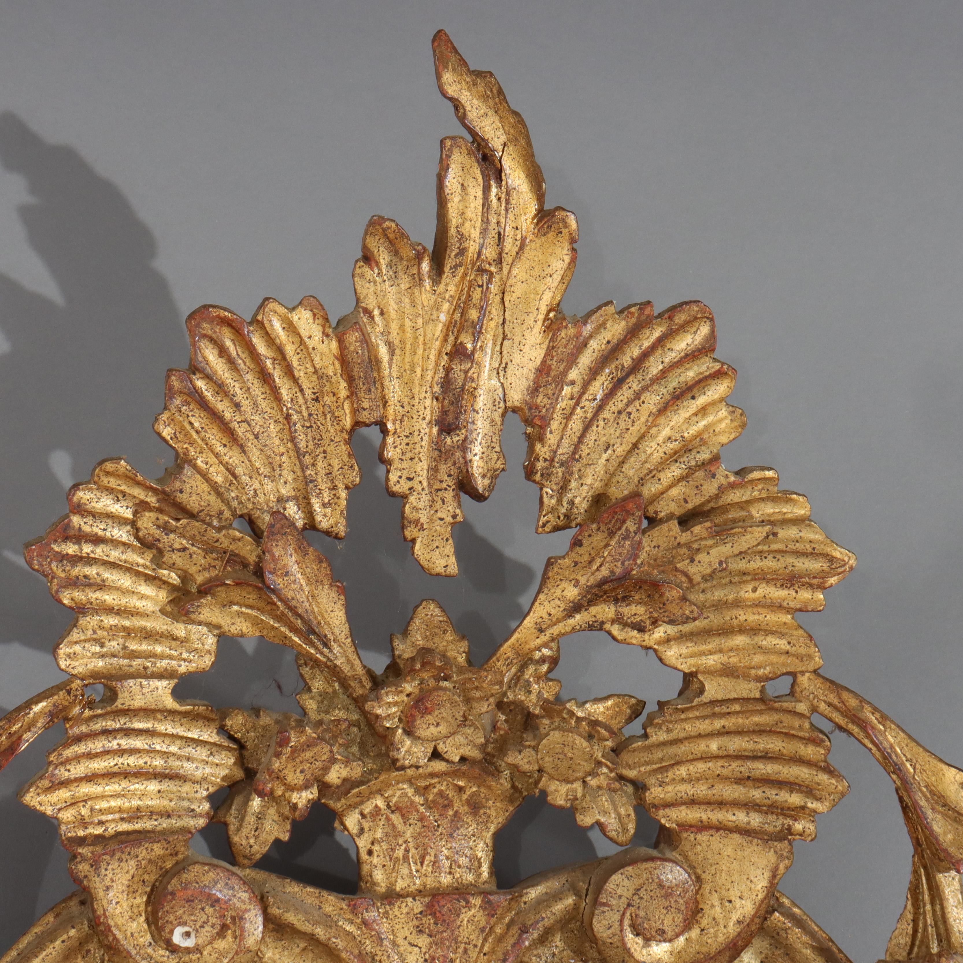 Pair of Antique French Louis XIV Gilt Wood Mirrors C1920 For Sale 14