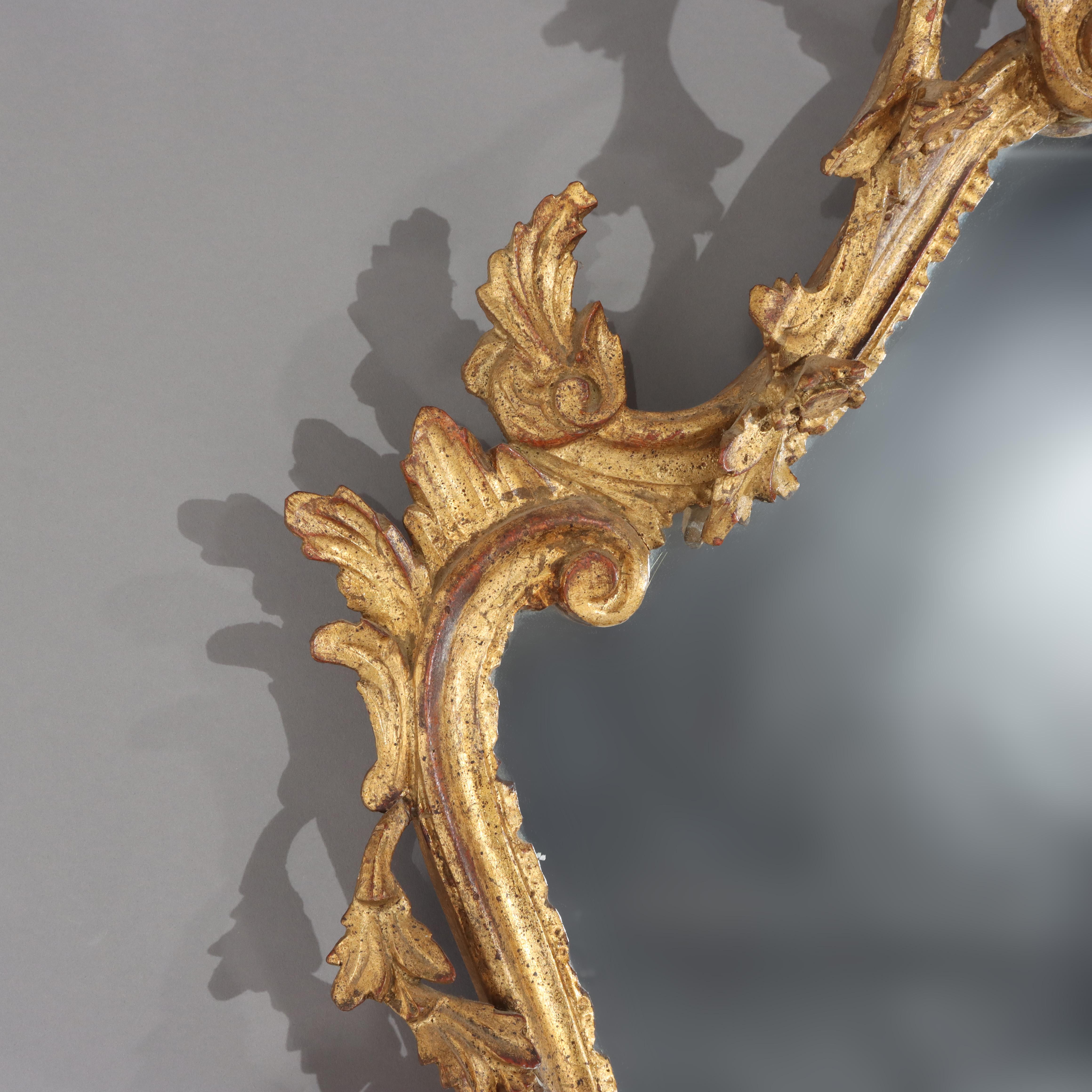 Pair of Antique French Louis XIV Gilt Wood Mirrors C1920 For Sale 15