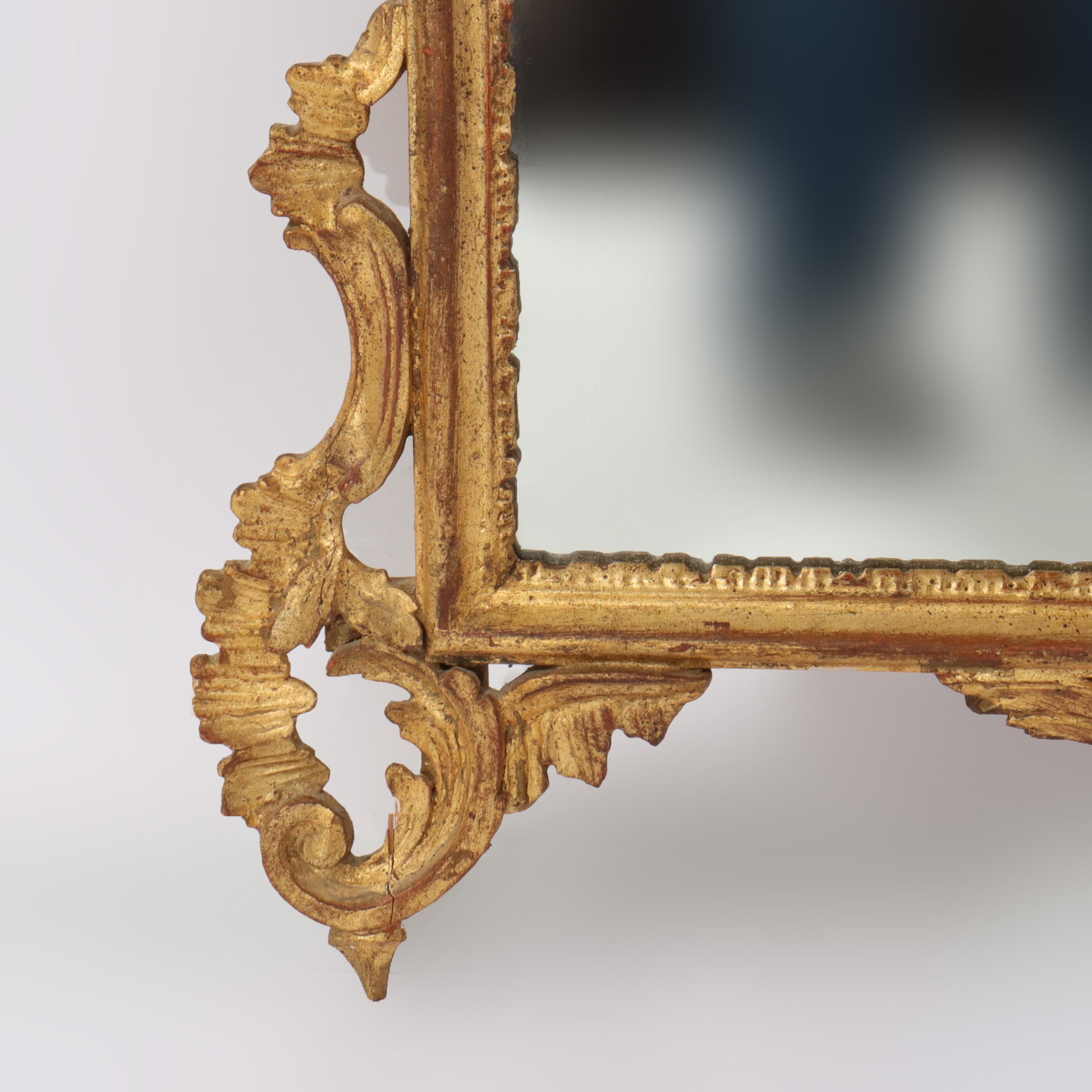 20th Century Pair of Antique French Louis XIV Gilt Wood Mirrors C1920 For Sale