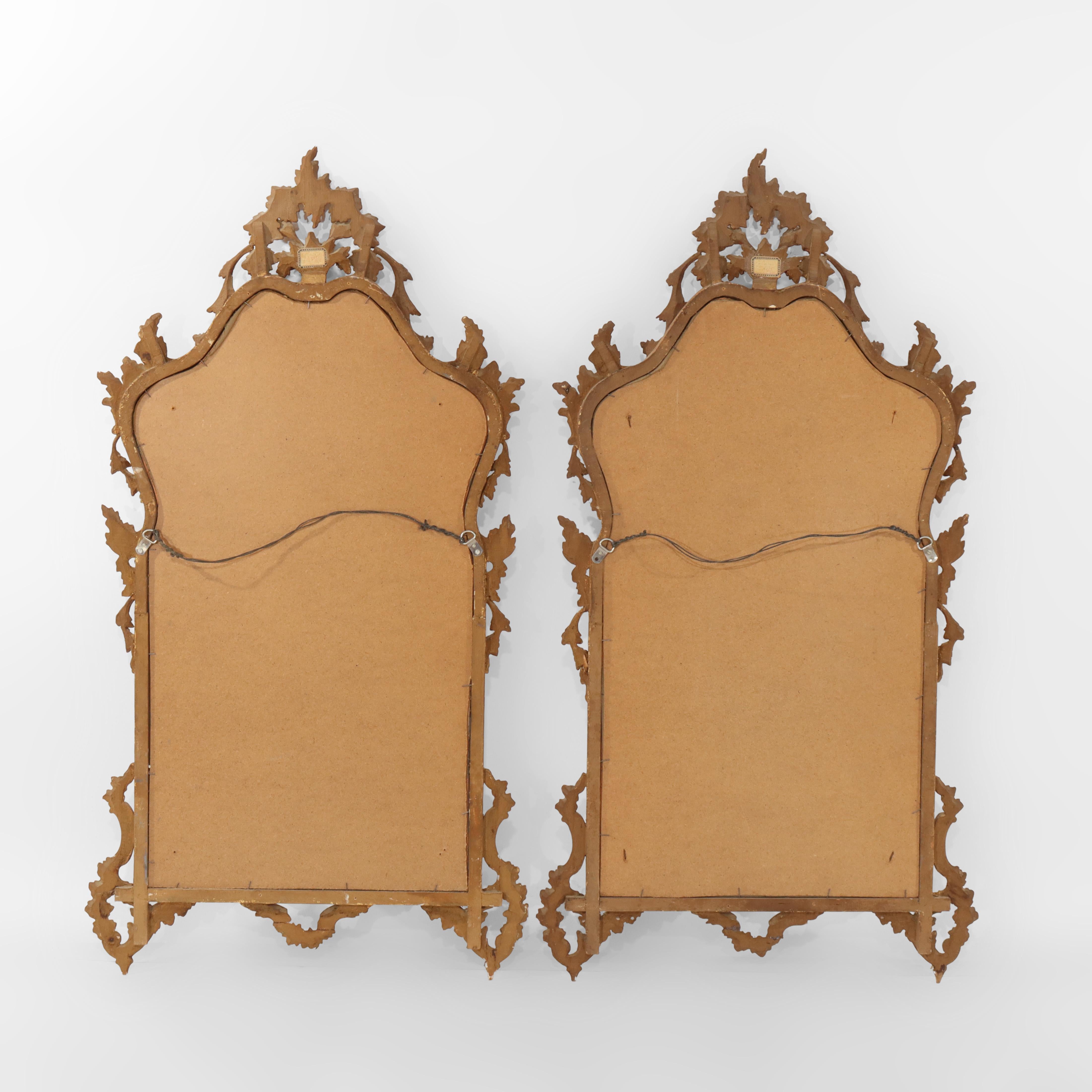Pair of Antique French Louis XIV Gilt Wood Mirrors C1920 For Sale 1