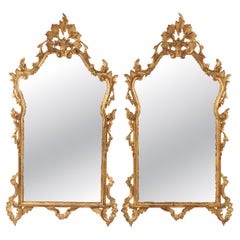 Paire de miroirs en bois doré Antique French Louis XIV C1920
