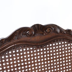 Pair of Antique French Louis XIV Walnut & Pressed Cane Armchairs 20thC