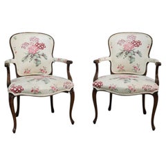 Pair Of Antique French Louis XV Bergere Armchairs C1920