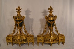 Pair of Antique French Louis XV Chenets