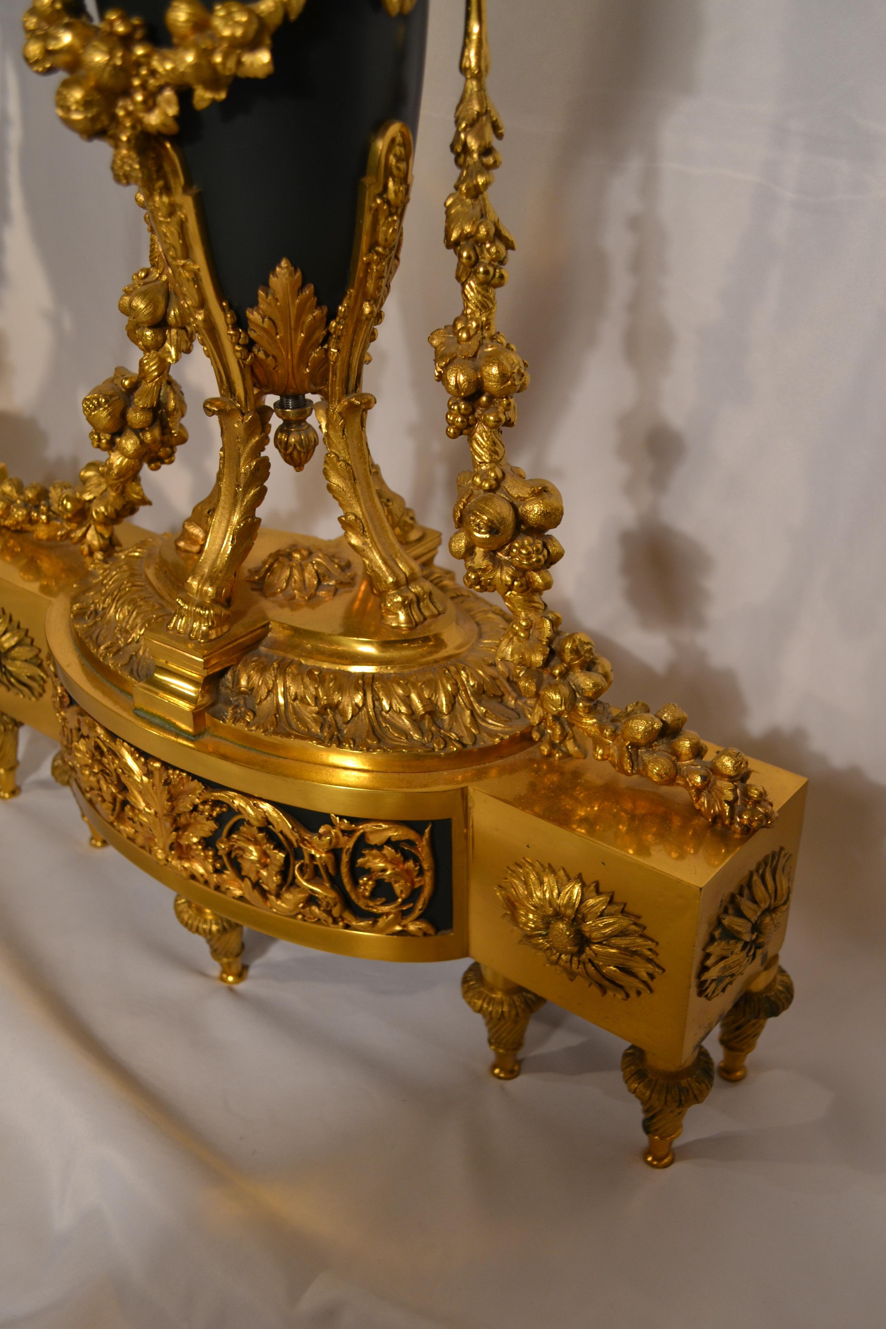 19th Century Pair of Antique French Louis XV Chenets For Sale