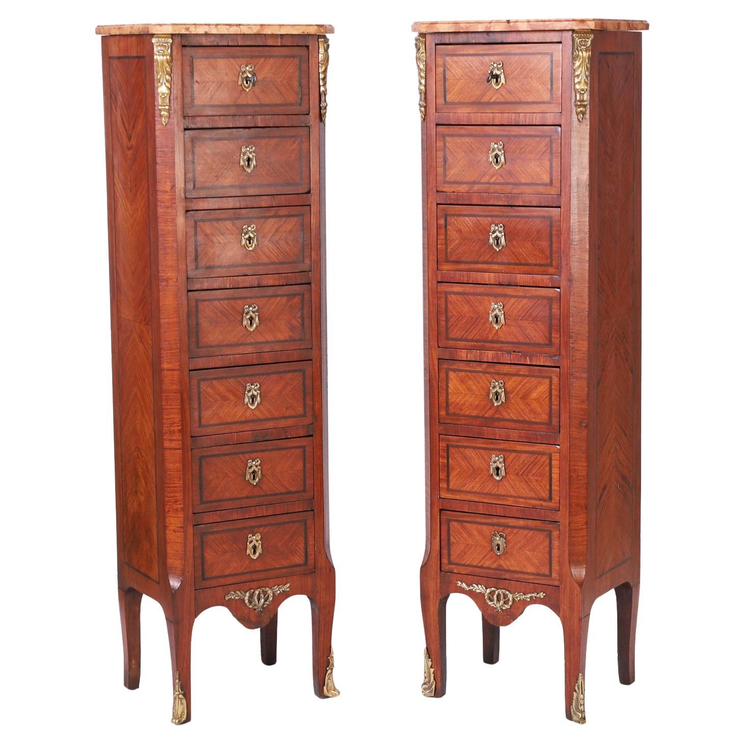 Pair of Antique French Louis XV Style Lingerie Chests
