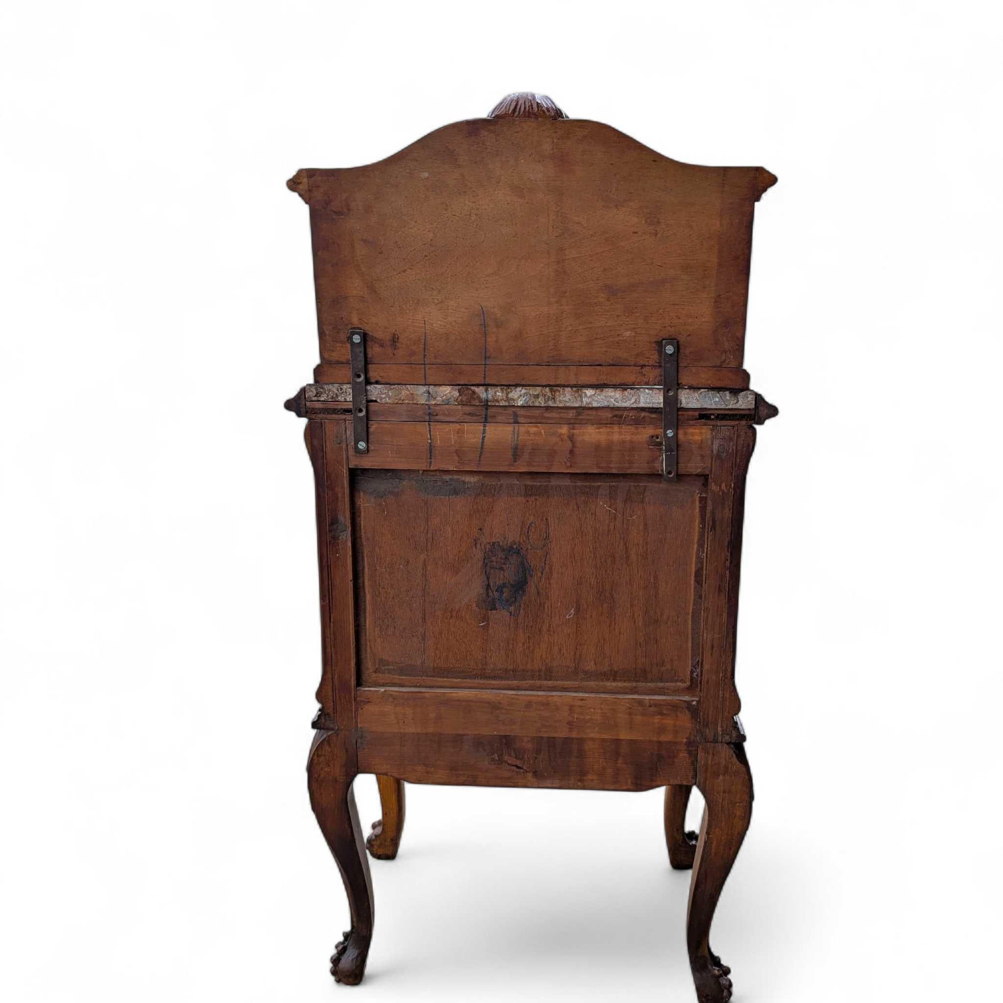 Pair of Antique French Louis XV Style Nightstands with Marble Tops, circa 1900 For Sale 4