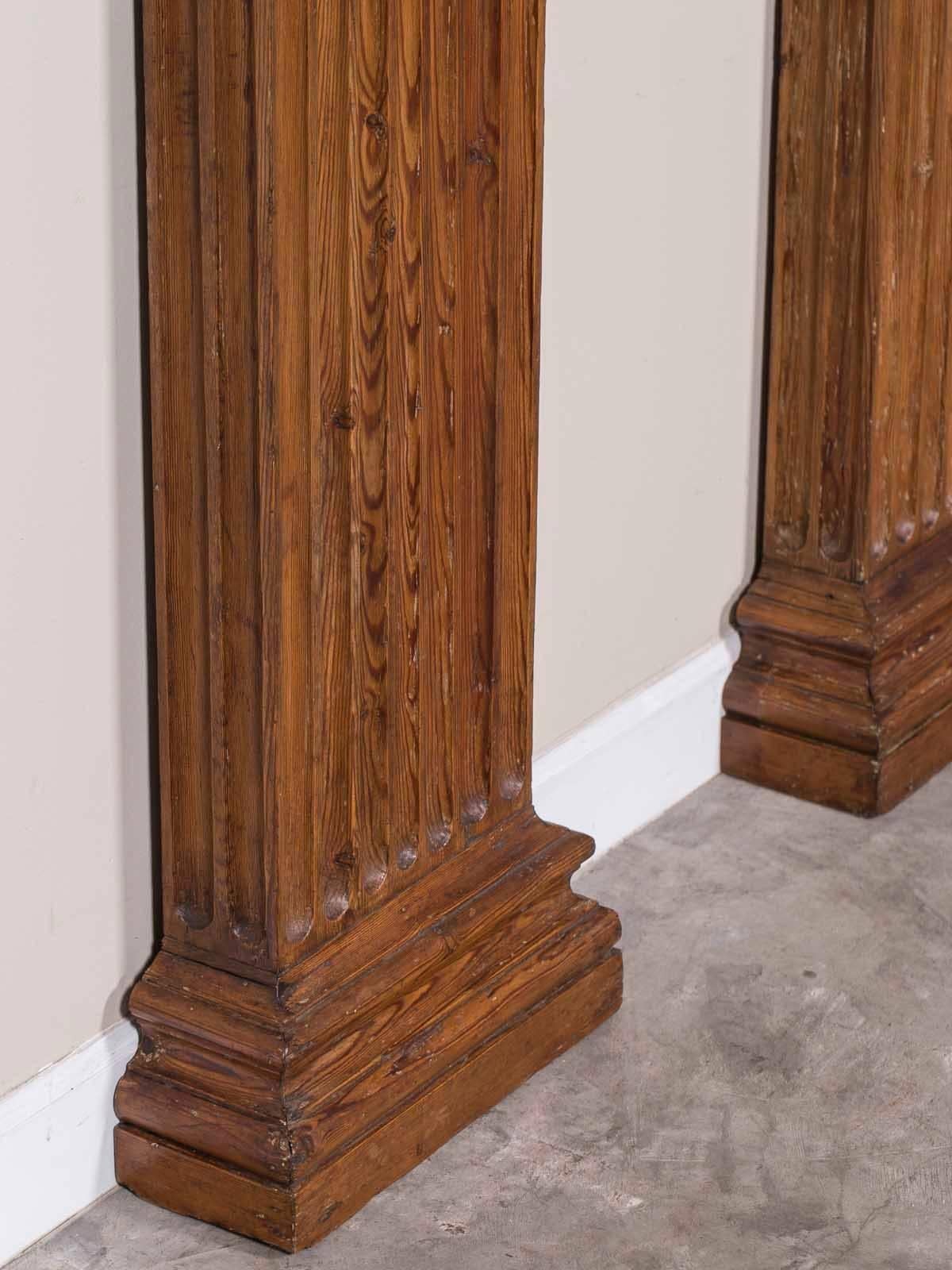 Carved Pair of Antique French Louis XVI Architectural Pilasters, France, circa 1790