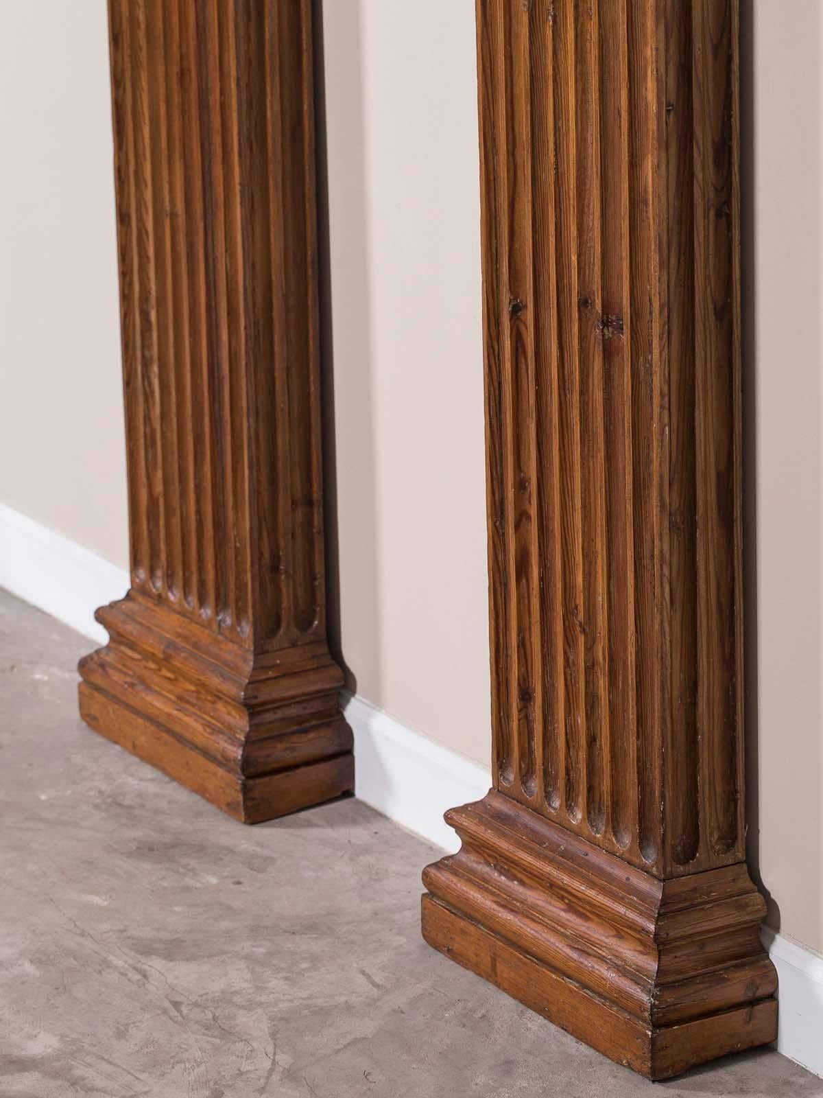 Pine Pair of Antique French Louis XVI Architectural Pilasters, France, circa 1790