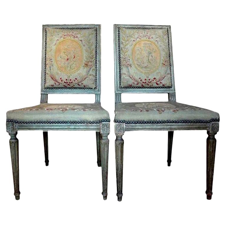Pair of Antique French Louis XVI Chairs at 1stDibs