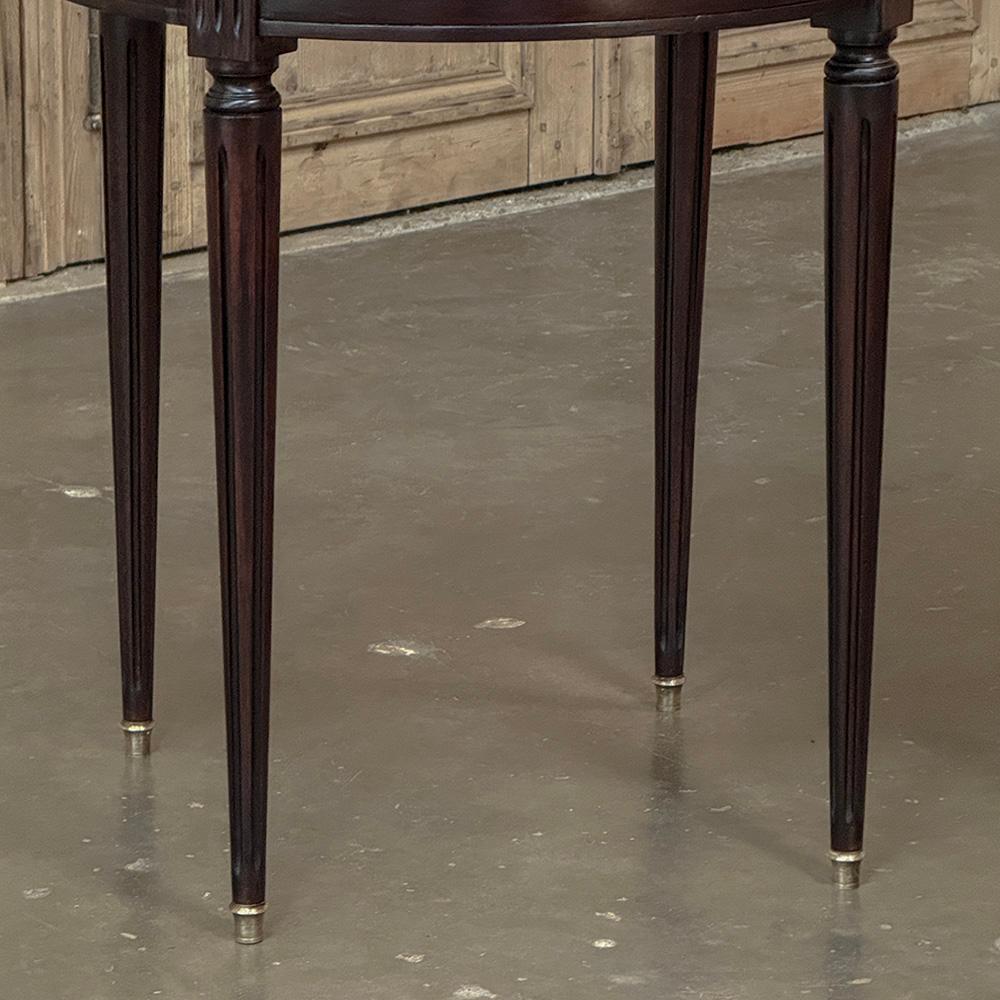 COPPIA di Tavoli Bouillotte con piano in marmo di Antique French Louis XVI in vendita 3